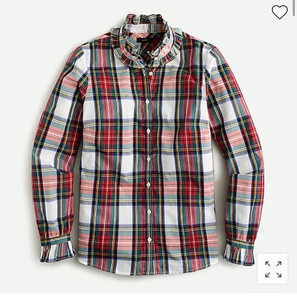 J. Crew Ruffleneck Classic Fit Shirt Snowy Stewart Tartan Plaid Button Down - M - Picture 10 of 10